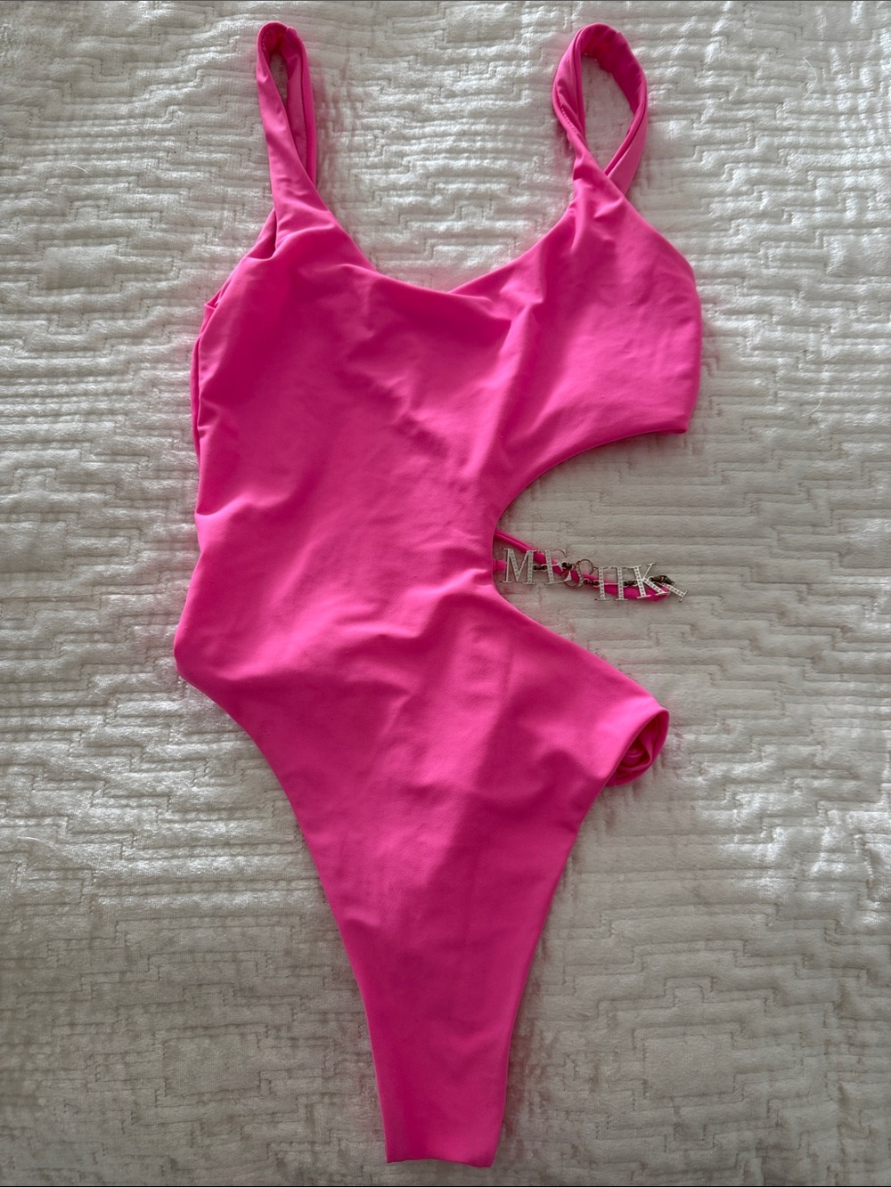 Hot Pink One-Piece Cutout Swimsuit